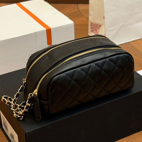 

Designer bag Storage bag Makeup Bag Crossbody Bag Small Vanity With Chain leather Crossbody Bag saddle bag luxurysHandbagsl Zipper cosmetic bag Simple bag 20m, Black