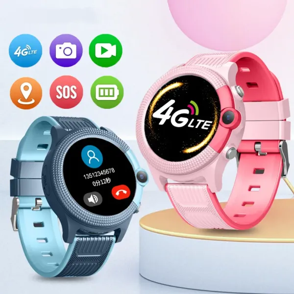 

LEMDIOE Watches Smart Watch D36 4G GPS Kids with Sim Card SOS Video Call Baby Smartwatch WIFI LBS Tracker for Boys Girls 1000mah Battery watch