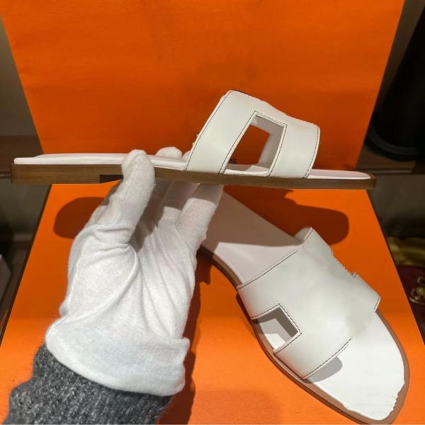 

Designer Slides sandal Slippers Beach Classic Flat Sandal Luxury Summer Lady Leather Flip Flops Women 35-43, Color4