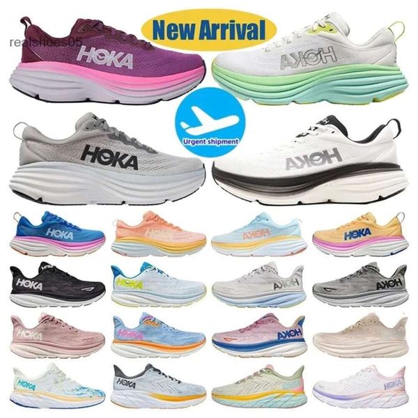 

One Bondi 8 Running Shoes Womens Platform Sneakers Clifton 9 Men Blakc White Harbor Mens Women Trainers Runnners 36-45, Red