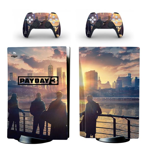 Payday-pegatina de piel de disco para PS5, Protector de vinilo para controlador de consola, 3 unidades