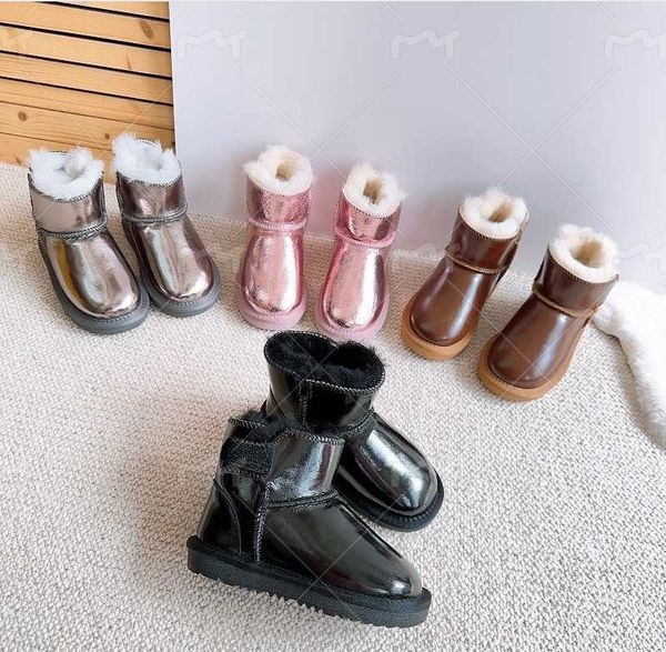 

Children's shoes Girl's Fashion Snow Boy's Thick Plush High Warm Winter Boots Size 25-35 Y241112, Green