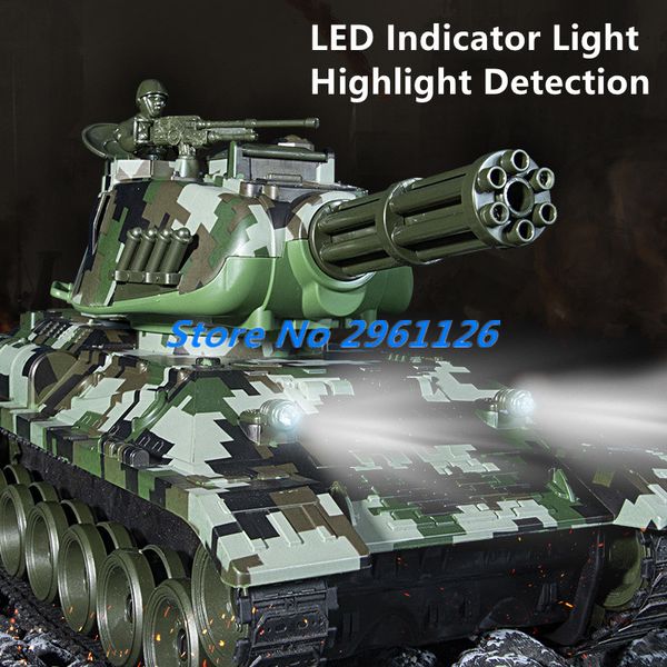 Simulated Military Remote Control Tank Turret Rotates 360 ° Fire Bullet Soft Elastic Spray Auto DEMO RC Model Toy