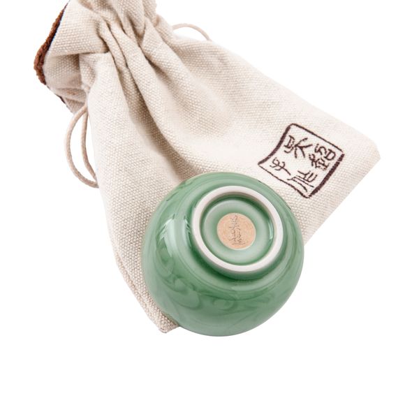 

Brother kiln ice crack teacup home kung fu tea set personal sample tea cup owner cup single cup teapot tea bowl tea cup, Green