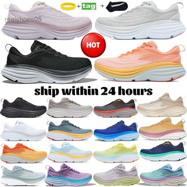

2024 mens Running Shoes designer sneakers Bondi 8 Lilac Marble triple black white Harbor Mist Lunar Rock Shell Coral Peach Parfait Goblin Blue Yellow womens trainers, Red