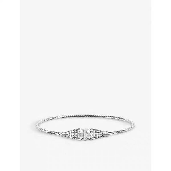 

Designer 18K Gold Bangle with Trifolium Pendants - Unisex Luxury Jewelry Accessory