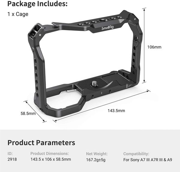 Smallrig Camera Cage for A7 III A73 A7M3 For Sony A7III Rig with Cold Shoe Mount Wooden Side Handle Top Handle Camera Kit 2918