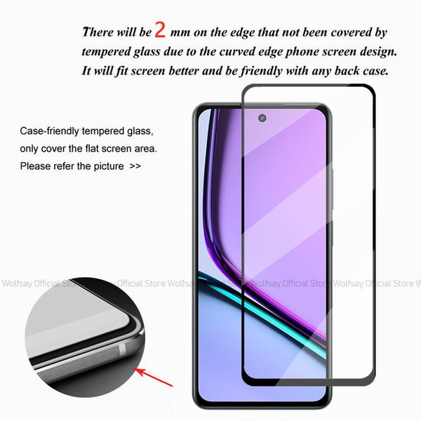 Full Glue Glass For Realme C67 4G Screen Protector Glass Realme C67 4G Tempered Glass Protective Phone Film For Realme C67 4G