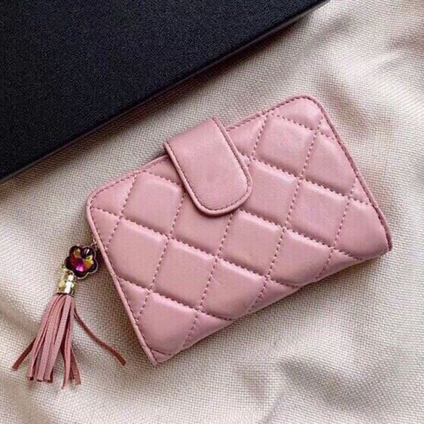 

Designer Wallets High quality Lambskin wallet Coin Purse Mini Classic Clutch Bags Luxurys Purse Card Women Credit card slot Multifunctional wallet Fortune bag 15m, Pink