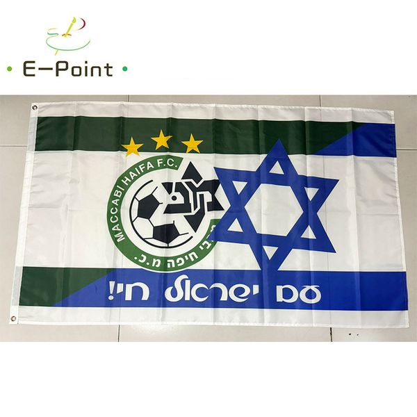 Maccabi Haifa FC With Israel Flag Isreal People Are Alive 3*5ft (90cm*150cm) Polyester flags Banner decoration flying home & garden Festive gifts MHFL001