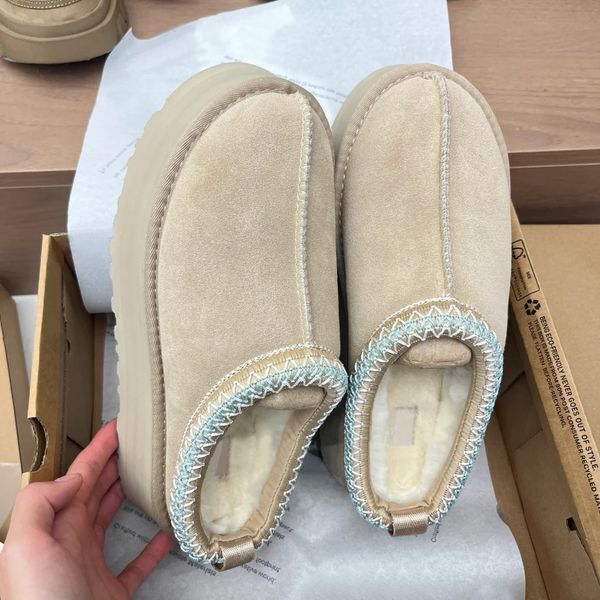 

Tazz Slippers Tasman boots Australia boot Mustard Seed Chestnut Fur Slippers Sheepskin Classic Ultra Mini Platform Boots Winter Women's Flat Shoes Suede Size 35-44 AA, Green