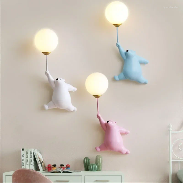 

Lamps Wall Cartoon Polar Bear Light Creative Indoor Lighting G9 Bulb Led Bedside Atmosphere Lamp Kid Children Bedroom Decor ing