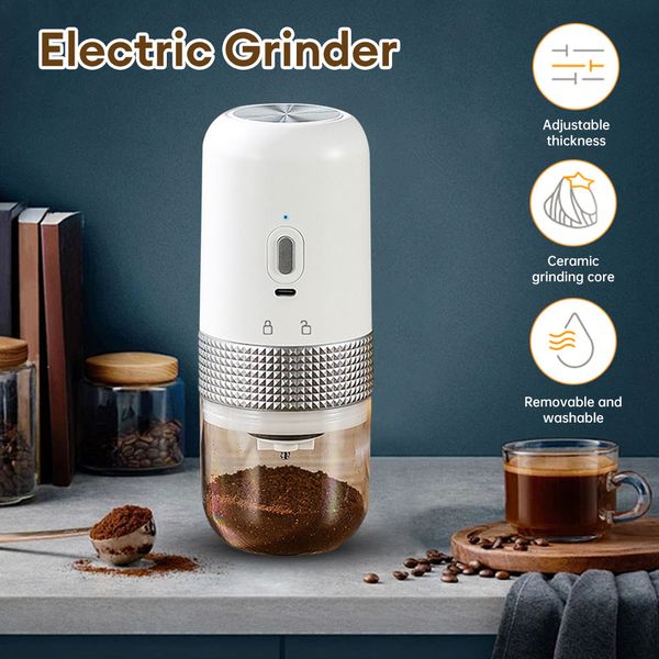 Electric Coffee Grinder USB Charging Mini Coffee Bean Coffee Beans Ceramic Grinding Core Coffee Beans Portable Coffee Maker