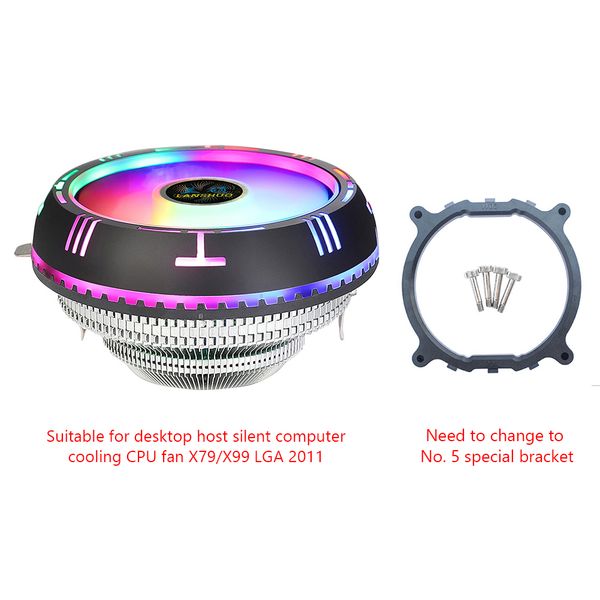 RGB CPU Air Cooler Low Profile for AMD AM4 AM3+ X79 X99 LGA 2011 Silent Fan Aluminum Fins CPU Cooler Fun