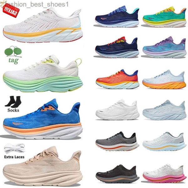 

AAA+Top Hokaes Clifton 9 Bondi 8 Designer Men Women Running Shoes Free People Eggnog Triple White Black Ice Blue Cyclamen Sweet Lilac Fashion Jogging Trainer Sneakers, Red