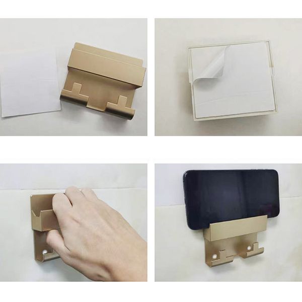 1pcs Hotel Universal Paste 2025 Style Phone Charging Holder Bracket Wall Mount Phone Stand