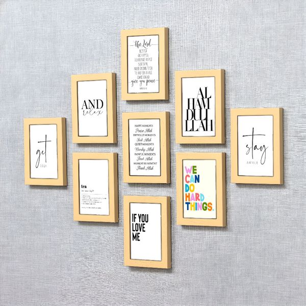 

2 pieces Wooden Framed Canvas Poster inspirational positive art, lettering art, smile and be happy, Creative Waterproof Canvas Posters
