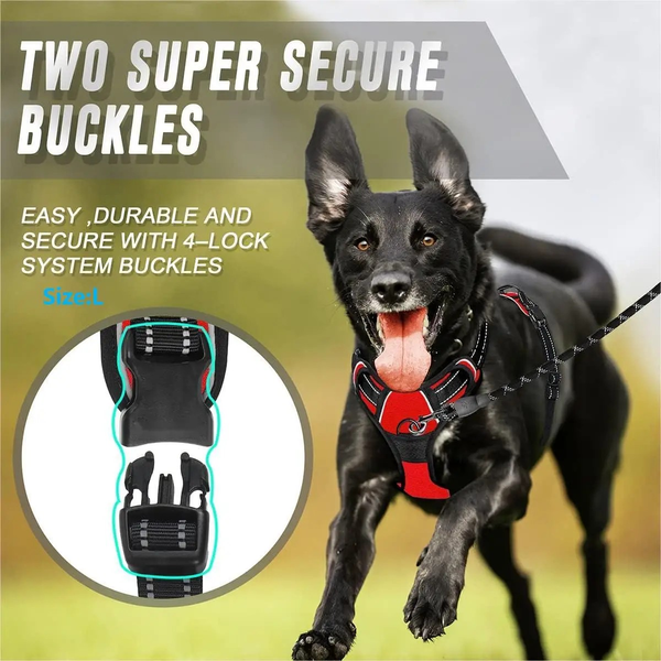 

Dog Harness No Pull Reflective Dog Harness Vest with Easy Control Handle For Small Large Dogs Outdoor walking Training Supplies, Green