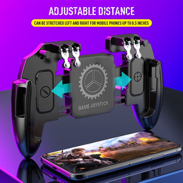 6 Finger Game Controller For Cellphone Android Ios Joystick Play Free Fire L1R1 Shooter Mobile Gamepad Cooling Fan Pubg Trigger