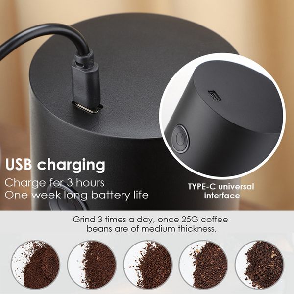 Portable Coffee Grinder Portable Nuts Grains Pepper Coffee Bean Grinder USB Grinder Machine For Espresso/Drip/Cold Brew