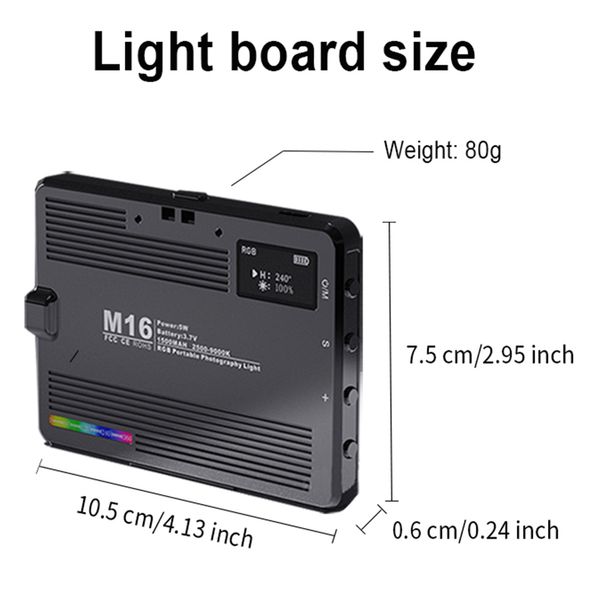 RGB LED Video Light Photography Fill Camera Lighting Panel 3000-9900K 1500mAh LCD Display Cold Shoe For Vlog Live Streaming DSLR