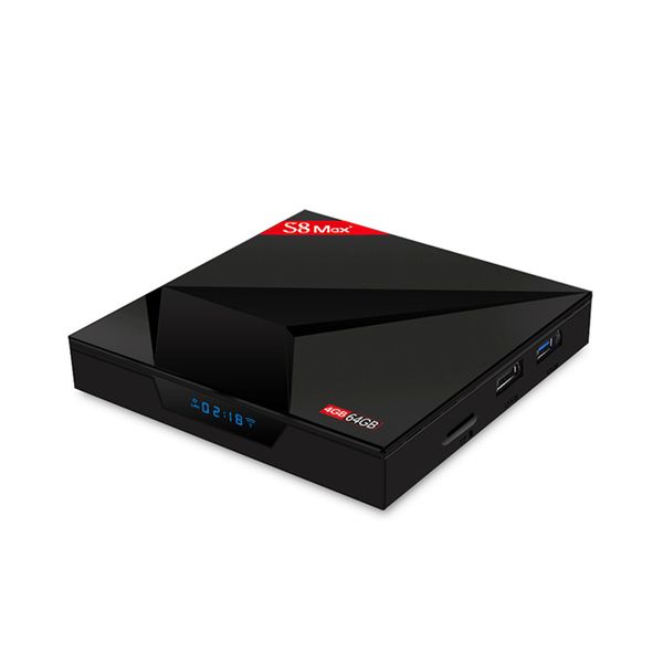 S8 Android Smart Max Plus 9.0 TV box RK3318 Quad-Core 4GB 64GB 4K TV BOX 2.4G&5G WiFi Set Top Box BT4.0 Media Player smile