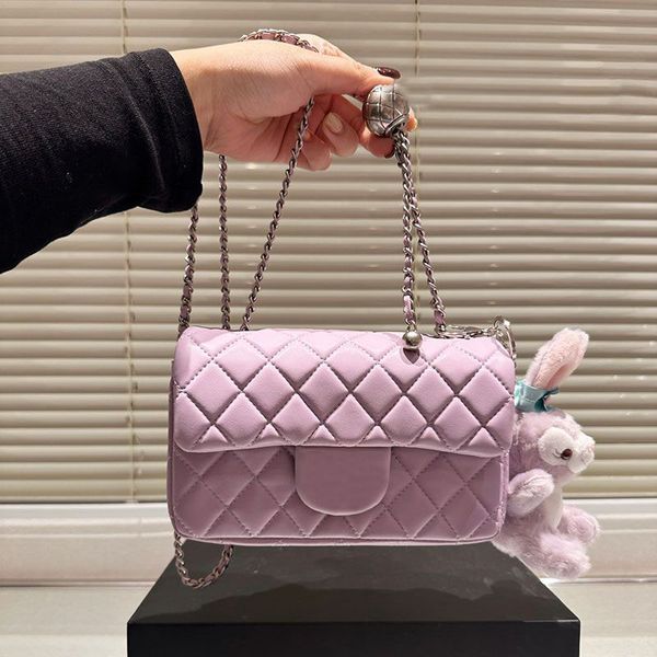 

Pearl Chain Crossbody bags Designer Lambskin Handbag 1:1 quality Luxury bags Shoulder bag Woman Bag Shopping Bag Chain bag Wealth package Silver Ball 20m, Purple