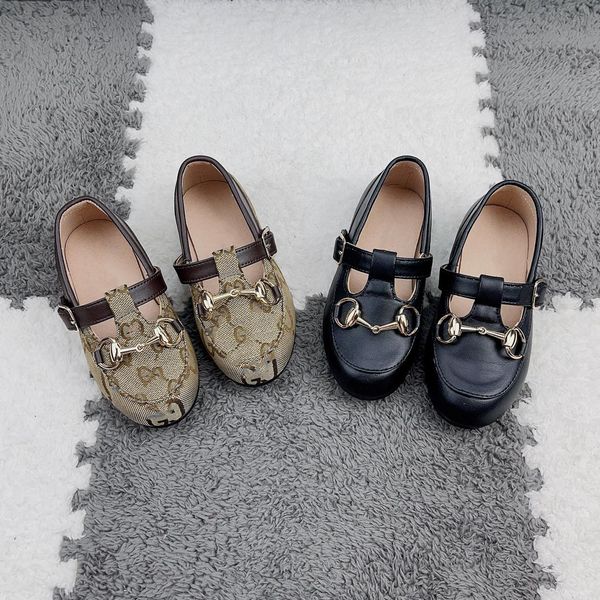 

kids name Princess brand girl leather fashion solid color simple casual children outdoor walking shoes, Multi-color