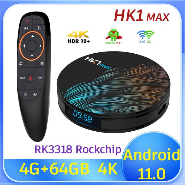MAX HK1 Smart TV BOX Android 11 4G 32G 64G 2025 Dual Wifi Media Player Support Google Voice Assistant 4K HD Set Top Box TVBOX