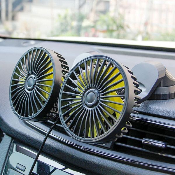 

Adjustable Universal Angle Dual Head USB Powered 3-Speed Adjustable Car Dashboard Cooling Air USB Fan For SUV Vehicles