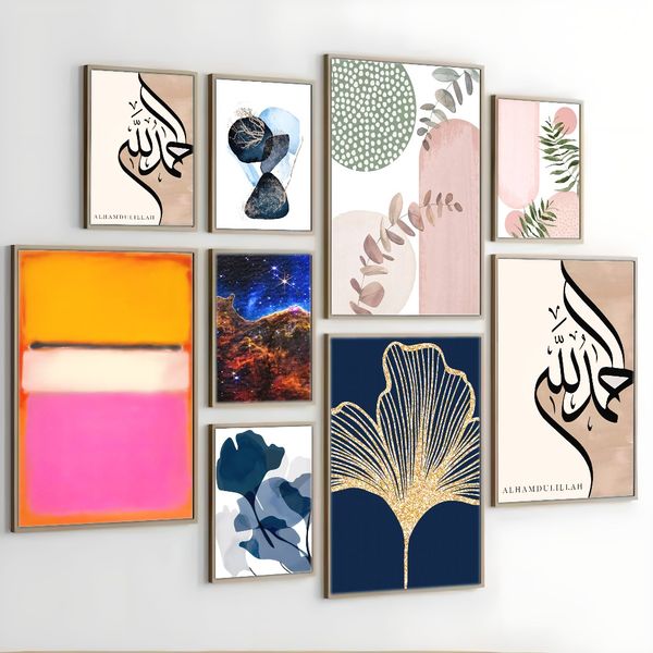 

3 pieces Wooden Framed Canvas Poster plant leaf art, floral leaves, modern minimalist art, Creative Waterproof Canvas Posters, Bedroom