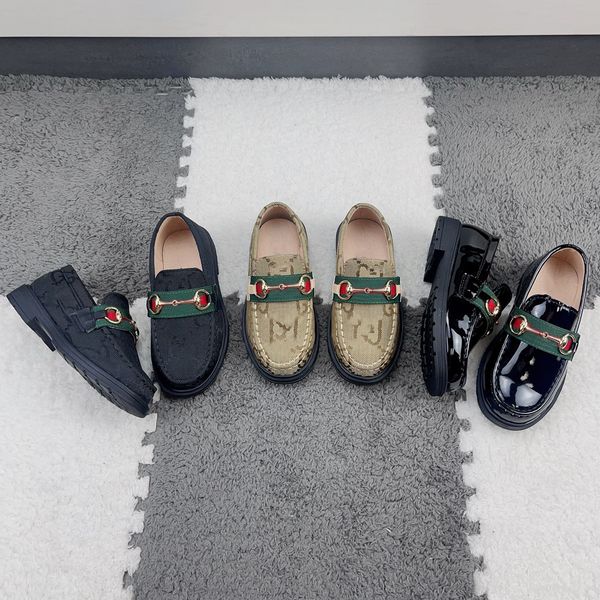 

kids leather famous brand fashion designer solid color simple boys casual children outdoor walking shoes, Multi-color