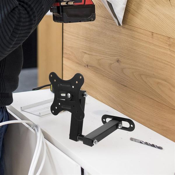TV Monitor Wall Mount Bracket Adjustable TV Screen Bracket Retractable TV Screen Holder For 14-24 Inches TV Floating Tv Stand