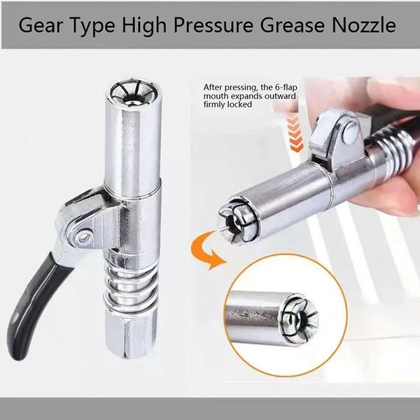 Grease Gun Coupler 10000 PSI NPTI/8 High Pressure Grease Nozzle Oil Pump Car Syringe Lubricant Tip Repair Accessories Lubricant