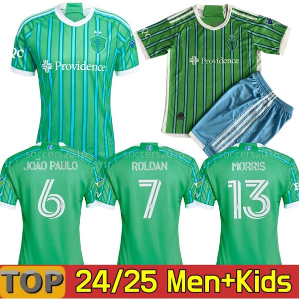 

2024 2025 Seattle Sounders FC SOCCER JERSEYS away purple  25 Roldan Ruidiaz Lodeiro Montero MORRIS camisetas de futbol DELEM football shirts MAILLOTS FOOT, 4 25 home aldult
