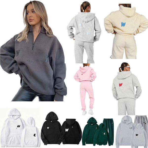 

tracksuits set 2piece hoodie tracksuit polyester streetwear hooded sweatshirt sportswear women designer trackset, Set (49)