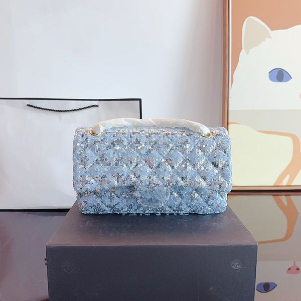 

Designers bags Women Luxurys Sequins Shoulder bag Handbag Vintage bag Woven Bag Chain Bag Clutch Flap crossbody lady clutch Messenger High version Fortune bag 25m, Blue