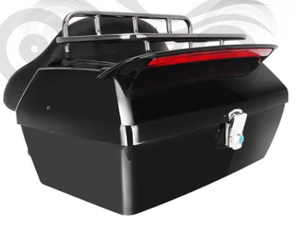 

Trunk Black Tail Box Luggage Backrest With Brake light For XL883 1200 48 72 STREET 500 750 Dyna Wide Glide Softail Road King