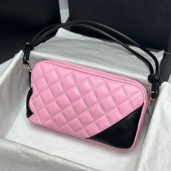 

Vintage Two-Tone Letters Decoration Handbag Women Designer Underarm Bag Sier Zipper Quilted Dia Leather Strap Portable Shoulder Tote Key Pouch 22Cm 492, Khaki