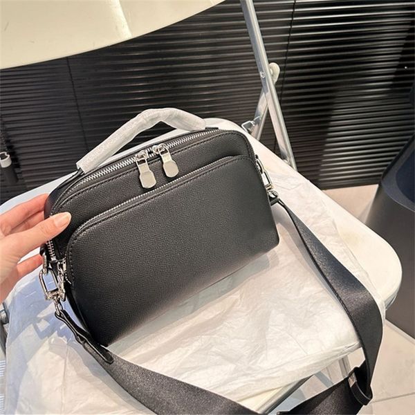 

Mens Messenger Bags Man Crossbody Bag Designer Shoulder Bags Men Business Flaps Small Size Leather 4 Color, Grey(23*16cm)
