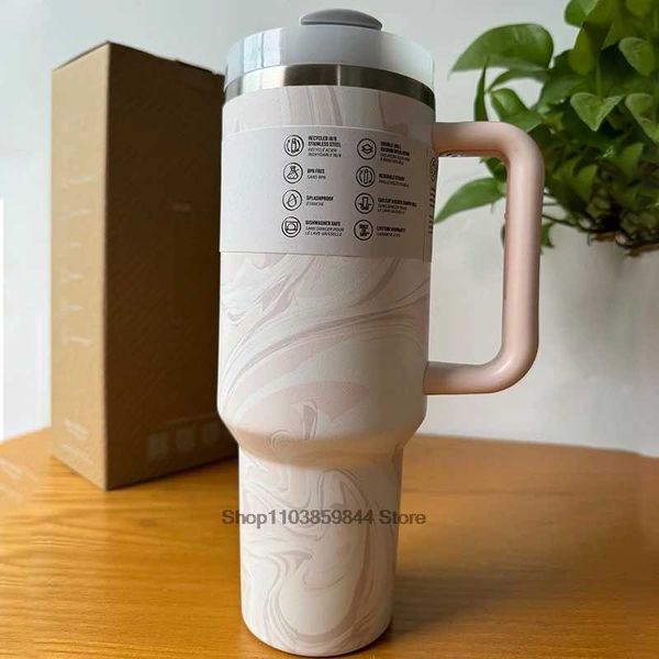 

2024 New Handle Straw Hat Stainless Steel 30oz/40oz Vacuum Coated Car G Double Wall Hot D Travel Cup Y241114, Black