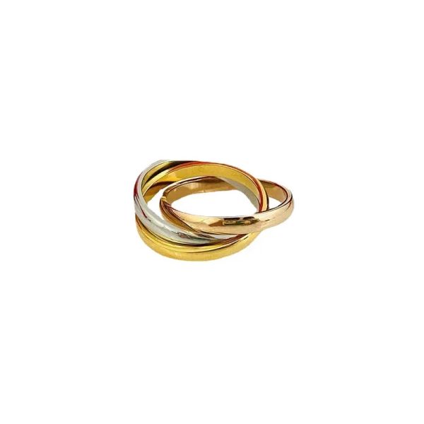 

3 Trinity Ring engagement ring designer Jewelry black gold silver 3 rings trinity Rings for women mens unisex Luxury jewelry for Wedding Party Gift size 5-11