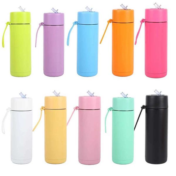 

WAVE 22oz ceramic ed sports bottle portable silicone water with straw large mouthed stainless steel insulated cup Y241114, Black
