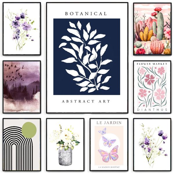 

3 pieces Wooden Framed Canvas Poster Beautiful flowers and butterfly art, Creative Waterproof Canvas Posters, Bedroom, Office, Living Room