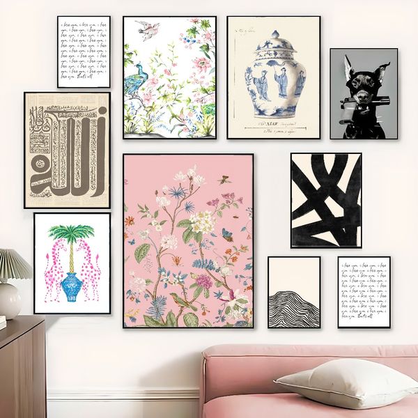 

2 pieces Wooden Framed Canvas Poster abstract art, black and white minimalist art, abstract line art, tree rings