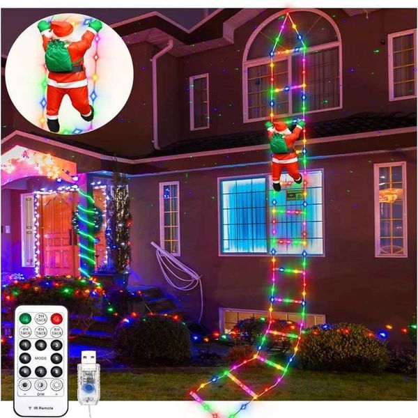 

Claus 0.75/3M Santa Ladder Lamp Christmas Tree Lamp Decoration Indoor and Outdoor Decorative Windows Garden Pendant LED String X241114