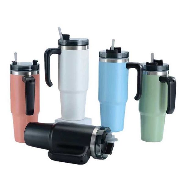 

30oz g vacuum cup stainless steel Insate water bottle with handle portable double-layer car travel coffee Y241114, Black