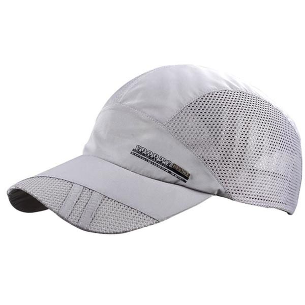 

Fashion Mens Summer Outdoor Sport Baseball Hat Running Visor Cap Hot Popular New Cool Quick Dry Mesh Cap 6 Colors, White