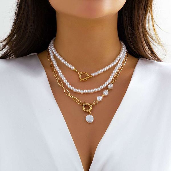 

American New Instagram Niche Multi-layer Chain Splicing Handmade Bohemian French Style Pure Natural Sweeess