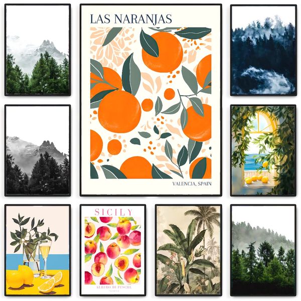 

3 pieces Wooden Framed Canvas Poster bohemian floral art, botanical art, tropical decor, jungle aesthetic